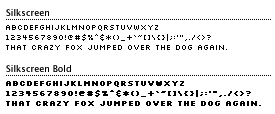 silkscreen font